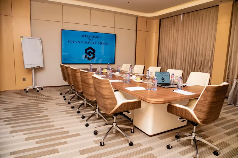 Meeting room in boardroom layout